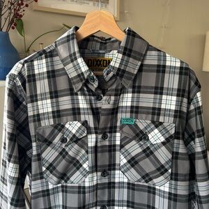 DIXXON Manhattan Black Grey and White Plaid Flannel